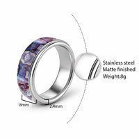 Purple Pastel Paua Shell Pattern Unique Classic Ring LT01 - Polynesian Pride
