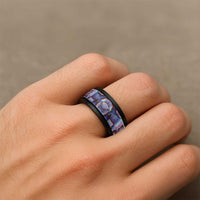 Purple Pastel Paua Shell Pattern Unique Spinner Ring - Polynesian Pride
