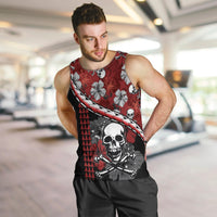Hawaii Halloween Men Tank Top Hibiscus Skull Kakau Pattern LT01 - Polynesian Pride