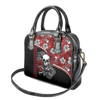 Hawaii Halloween Shoulder Handbag Hibiscus Skull Kakau Pattern LT01 - Polynesian Pride