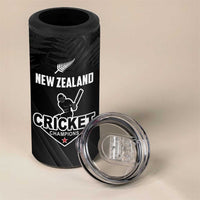 Custom New Zealand Cricket 4 in 1 Can Cooler Tumbler Aotearoa Black Cap Come On LT01 - Polynesian Pride
