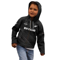 Custom New Zealand Cricket Kid Hoodie Aotearoa Black Cap Come On