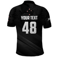 Custom New Zealand Cricket Polo Shirt Aotearoa Black Cap Come On