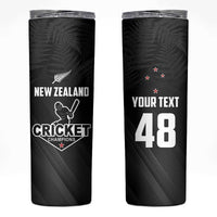 Custom New Zealand Cricket Skinny Tumbler Aotearoa Black Cap Come On LT01 Black - Polynesian Pride