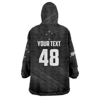 Custom New Zealand Cricket Wearable Blanket Hoodie Aotearoa Black Cap Come On