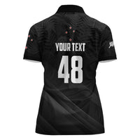 Custom New Zealand Cricket Women Polo Shirt Aotearoa Black Cap Come On LT01 - Polynesian Pride