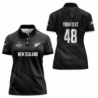 Custom New Zealand Cricket Women Polo Shirt Aotearoa Black Cap Come On LT01 - Polynesian Pride