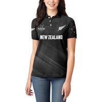 Custom New Zealand Cricket Women Polo Shirt Aotearoa Black Cap Come On LT01 - Polynesian Pride