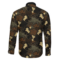 Javanese Batik Semen Family Matching Long Sleeve Bodycon Dress and Hawaiian Shirt Indonesian Traditional Pattern LT01 - Polynesian Pride
