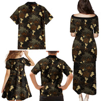 Javanese Batik Semen Family Matching Puletasi and Hawaiian Shirt Indonesian Traditional Pattern
