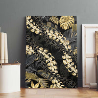 Gold Tropical Leaves Hawaii Mikioi Lei Canvas Wall Art Luxury Stylized - Polynesian Pride