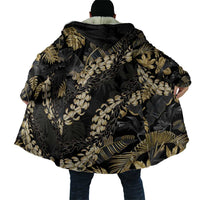 Gold Tropical Leaves Hawaii Mikioi Lei Cloak Luxury Stylized - Polynesian Pride