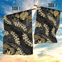 Gold Tropical Leaves Hawaii Mikioi Lei Garden Flag Luxury Stylized - Polynesian Pride
