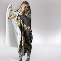 Gold Tropical Leaves Hawaii Mikioi Lei Hooded Blanket Luxury Stylized LT01 - Polynesian Pride
