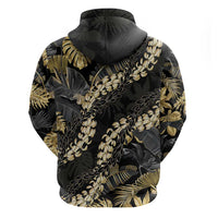 Gold Tropical Leaves Hawaii Mikioi Lei Hoodie Luxury Stylized - Polynesian Pride
