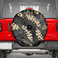 Gold Tropical Leaves Hawaii Mikioi Lei Spare Tire Cover Luxury Stylized - Polynesian Pride