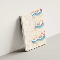 Beige Hawaii Lei Seashells Starfish Canvas Wall Art Sandy Sylized - Polynesian Pride