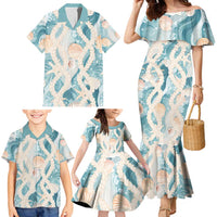 Hawaii Lei Seashells Starfish Family Matching Mermaid Dress and Hawaiian Shirt Fresh Summer Vibe - Polynesian Pride