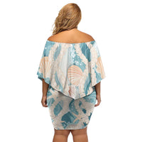 Hawaii Lei Seashells Starfish Family Matching Off Shoulder Short Dress and Hawaiian Shirt Fresh Summer Vibe - Polynesian Pride