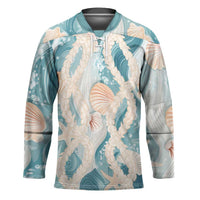 Hawaii Lei Seashells Starfish Hockey Jersey Fresh Summer Vibe - Polynesian Pride