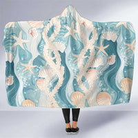 Hawaii Lei Seashells Starfish Hooded Blanket Fresh Summer Vibe - Polynesian Pride