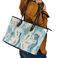 Hawaii Lei Seashells Starfish Leather Tote Bag Fresh Summer Vibe LT01 - Polynesian Pride