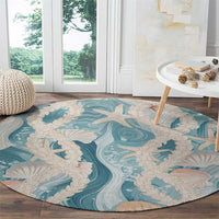 Hawaii Lei Seashells Starfish Round Carpet Fresh Summer Vibe LT01 - Polynesian Pride