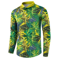 Hawaii Summer Tropical Leaves Button Sweatshirt - Polynesian Pride