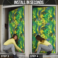 Hawaii Summer Tropical Leaves Door Cover - Polynesian Pride