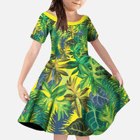 Hawaii Summer Tropical Leaves Family Matching Off Shoulder Maxi Dress and Hawaiian Shirt - Polynesian Pride