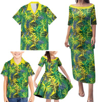 Hawaii Summer Tropical Leaves Family Matching Puletasi and Hawaiian Shirt - Polynesian Pride