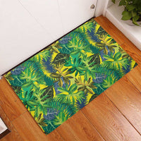 Hawaii Summer Tropical Leaves Rubber Doormat - Polynesian Pride