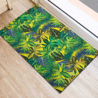 Hawaii Summer Tropical Leaves Rubber Doormat - Polynesian Pride