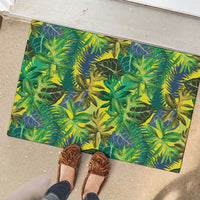 Hawaii Summer Tropical Leaves Rubber Doormat - Polynesian Pride