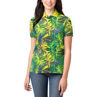 Hawaii Summer Tropical Leaves Women Polo Shirt - Polynesian Pride