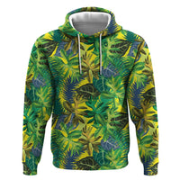 Hawaii Summer Tropical Leaves Zip Hoodie - Polynesian Pride