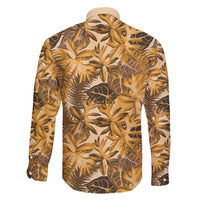 Hawaii Gold Tropical Leaves Family Matching Puletasi and Hawaiian Shirt LT01 - Polynesian Pride