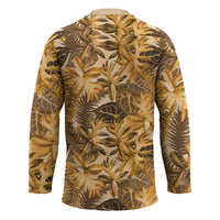 Hawaii Gold Tropical Leaves Hockey Jersey - Polynesian Pride