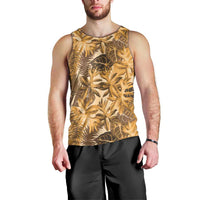 Hawaii Gold Tropical Leaves Men Tank Top - Polynesian Pride