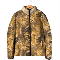 Hawaii Gold Tropical Leaves Padded Jacket - Polynesian Pride
