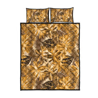 Hawaii Gold Tropical Leaves Quilt Bed Set - Polynesian Pride