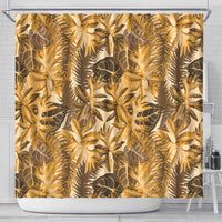 Hawaii Gold Tropical Leaves Shower Curtain - Polynesian Pride