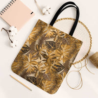Hawaii Gold Tropical Leaves Tote Bag - Polynesian Pride