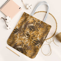 Hawaii Gold Tropical Leaves Tote Bag - Polynesian Pride