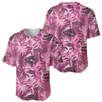 Hawaii Pink Tropical Leaves Baseball Jersey LT01 - Polynesian Pride