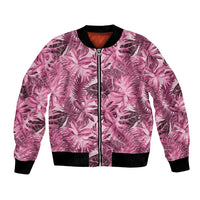Hawaii Pink Tropical Leaves Bomber Jacket - Polynesian Pride