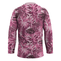 Hawaii Pink Tropical Leaves Hockey Jersey - Polynesian Pride