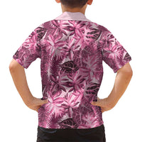 Hawaii Pink Tropical Leaves Kid Hawaiian Shirt - Polynesian Pride
