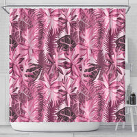 Hawaii Pink Tropical Leaves Shower Curtain - Polynesian Pride