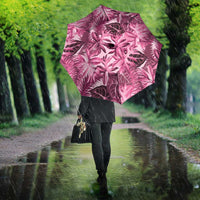 Hawaii Pink Tropical Leaves Umbrella - Polynesian Pride